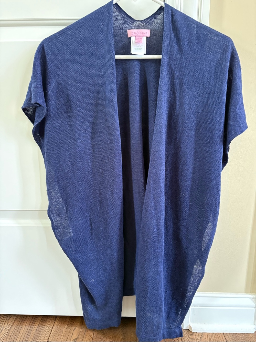 Lilly Pulitzer Navy Open-Front Cardigan/Vest